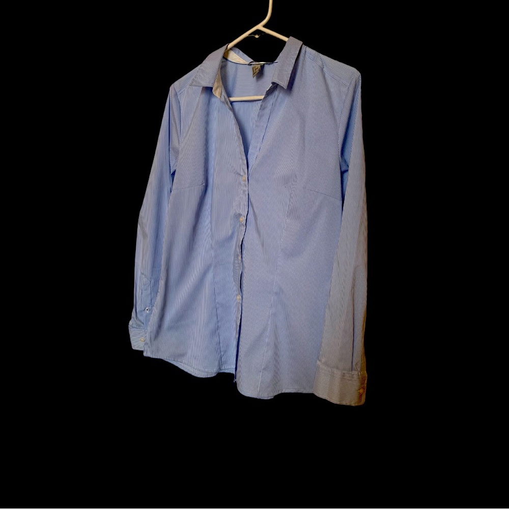 H&M Blue and White Striped Shirt